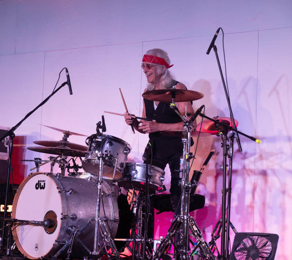 Roger Earl performs earlier this year during a concert in Amarillo, Texas.