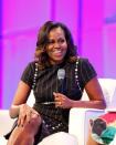 <p>Famous for her love of fitness and nutrition—and those toned arms!—Obama says she uses exercise to relieve stress. According to <a href="https://www.vogue.com/article/michelle-obama-best-quotes-health-fitness" rel="nofollow noopener" target="_blank" data-ylk="slk:Vogue;elm:context_link;itc:0;sec:content-canvas" class="link "><em>Vogue</em></a>, in a 2008 interview she said, "Exercise is really important to me—it's therapeutic."</p>