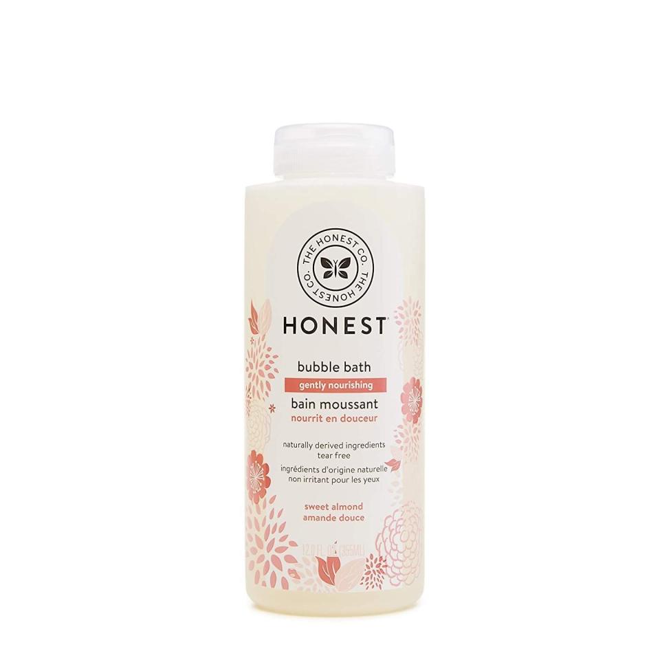 <p><strong>The Honest Company</strong></p><p>amazon.com</p><p><strong>$11.99</strong></p><p><a href="https://www.amazon.com/dp/B07LBNG6HM?tag=syn-yahoo-20&ascsubtag=%5Bartid%7C10056.g.3251%5Bsrc%7Cyahoo-us" rel="nofollow noopener" target="_blank" data-ylk="slk:Shop Now;elm:context_link;itc:0;sec:content-canvas" class="link ">Shop Now</a></p><p>Sulfates, parabens, dyes, and synthetic fragrances have all been banished from this sweet almond bubble bath, meaning you can feel free to soak as long as you want.</p>