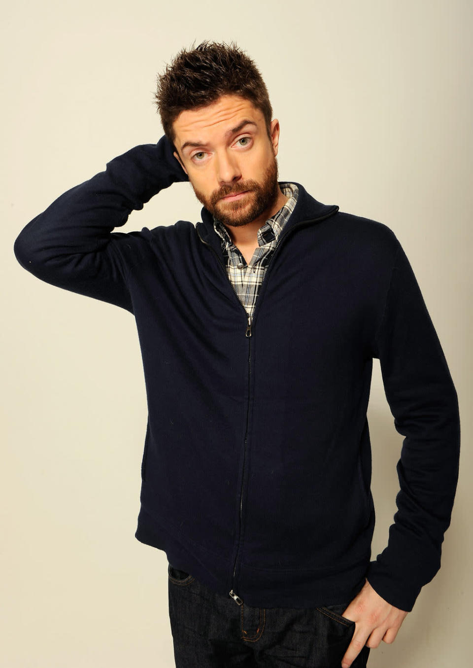 Topher Grace poses for a portrait at the 2012 Tribeca Film Festival in New York City, NY.