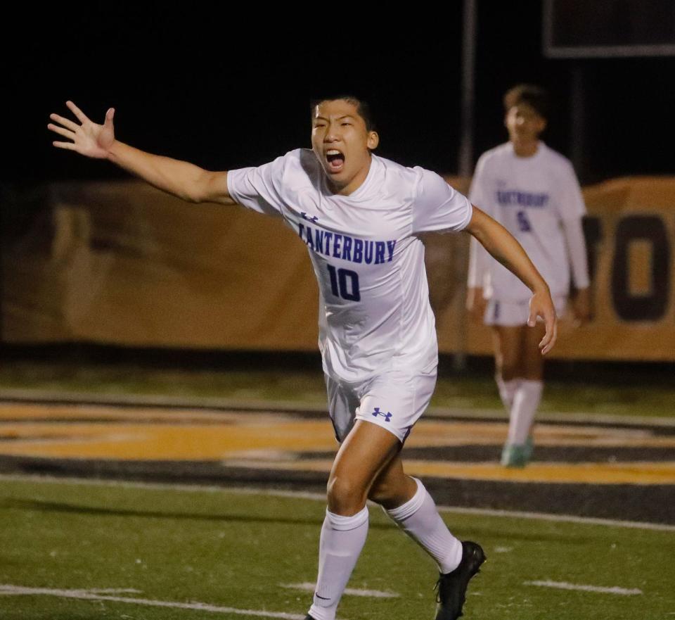 The Bishop Verot boys soccer team defeated Canterbury School and won the Private 8 championship game with a final score of 2-1 Friday, January 19, 2024.