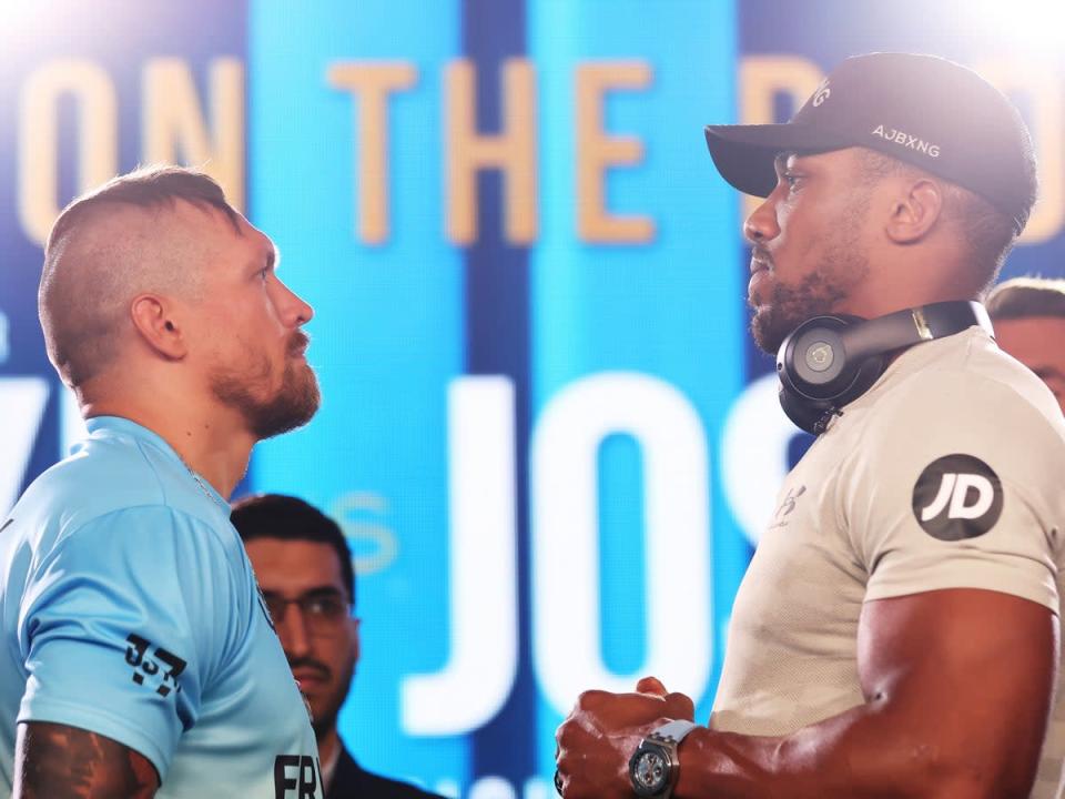 Oleksandr Usyk (left) and Anthony Joshua face off in London (Getty Images)