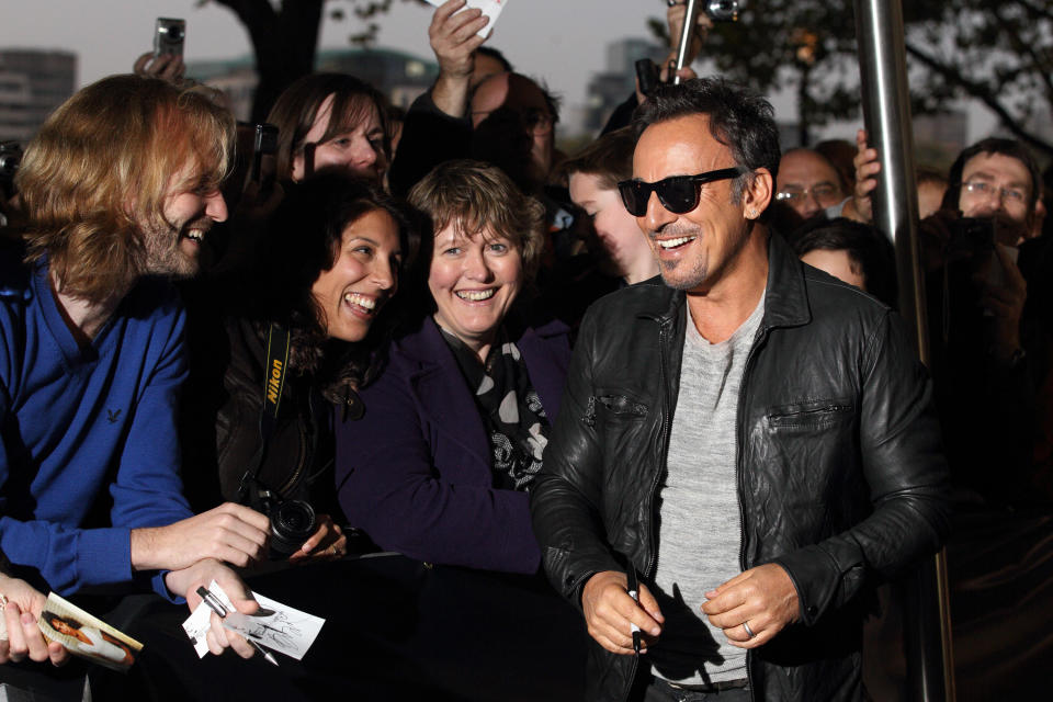 LONDON, ENGLAND - OCTOBER 29:  Bruce Springsteen attends the screening of 'The Promise: The Making Of Darkness On The Edge Of Town' at BFI Southbank on October 29, 2010 in London, England.  (Photo by Mike Marsland/WireImage)