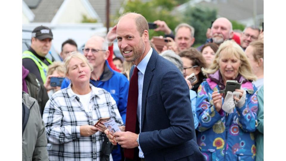 Prince William departs after a visit to Swiss Valley Community Primary School