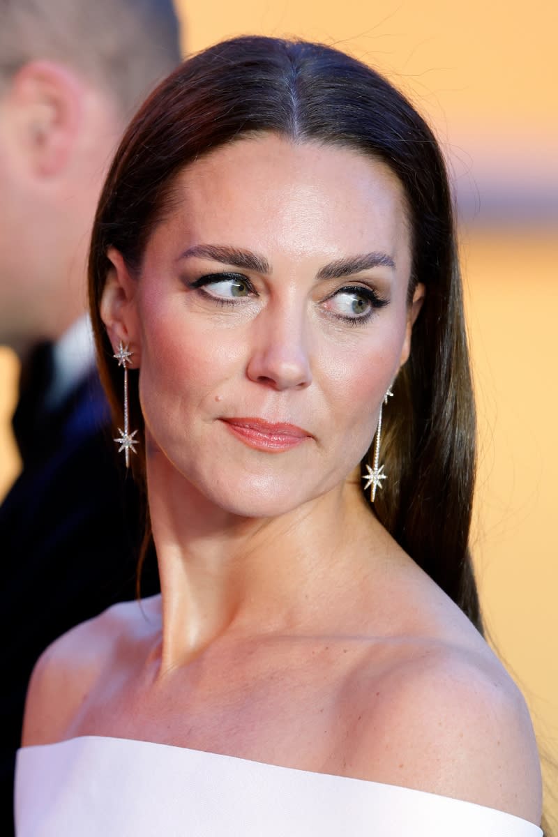 Kate Middleton pictured with a black cat-eye eyeliner