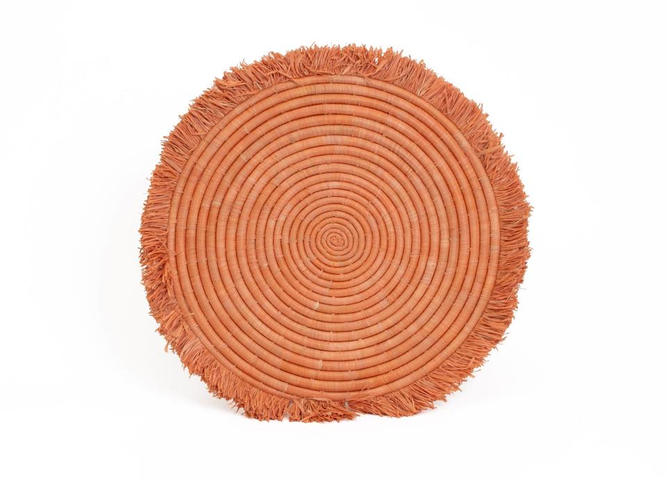 Kazi Peach Large Fringed Charger