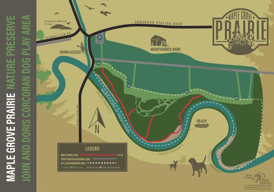 A map of Maple Grove Prarie in Ross County.