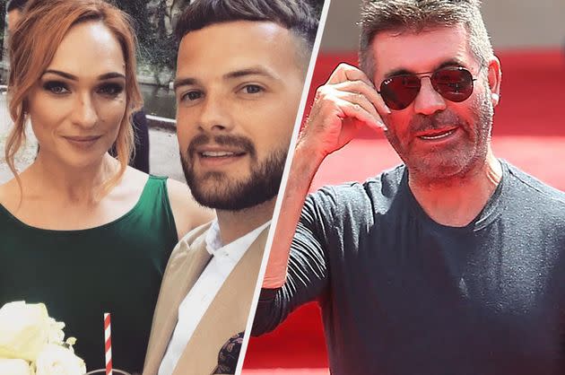 (L-R) Dani Hampson, Tom Mann and Simon Cowell (Photo: Instagram/Rex)