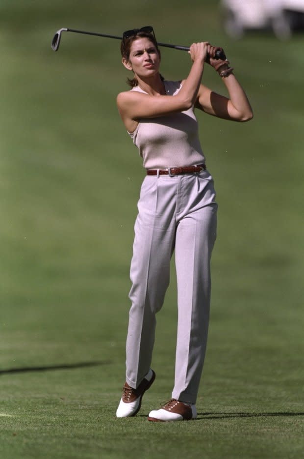 Cindy Crawford at the Canon European Masters in Switzerland in 1997<p>Photo: Andrew Redington/Allsport</p>