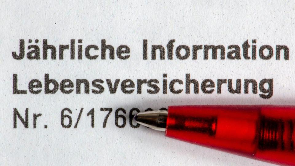 «Jährliche Information Lebensversicherung» steht auf dem Bescheid einer Lebensversicherung.