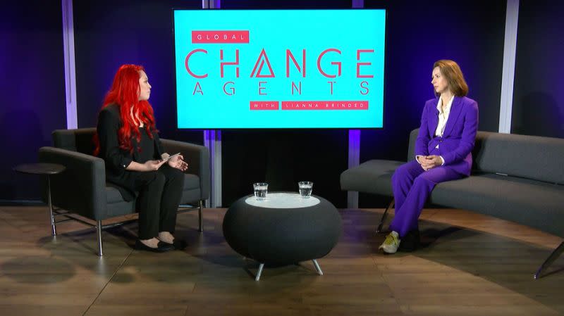 Lianna Brinded speaks to Dame Helena Morrissey on Global Change Agents with Lianna Brinded. Photo: Yahoo Finance