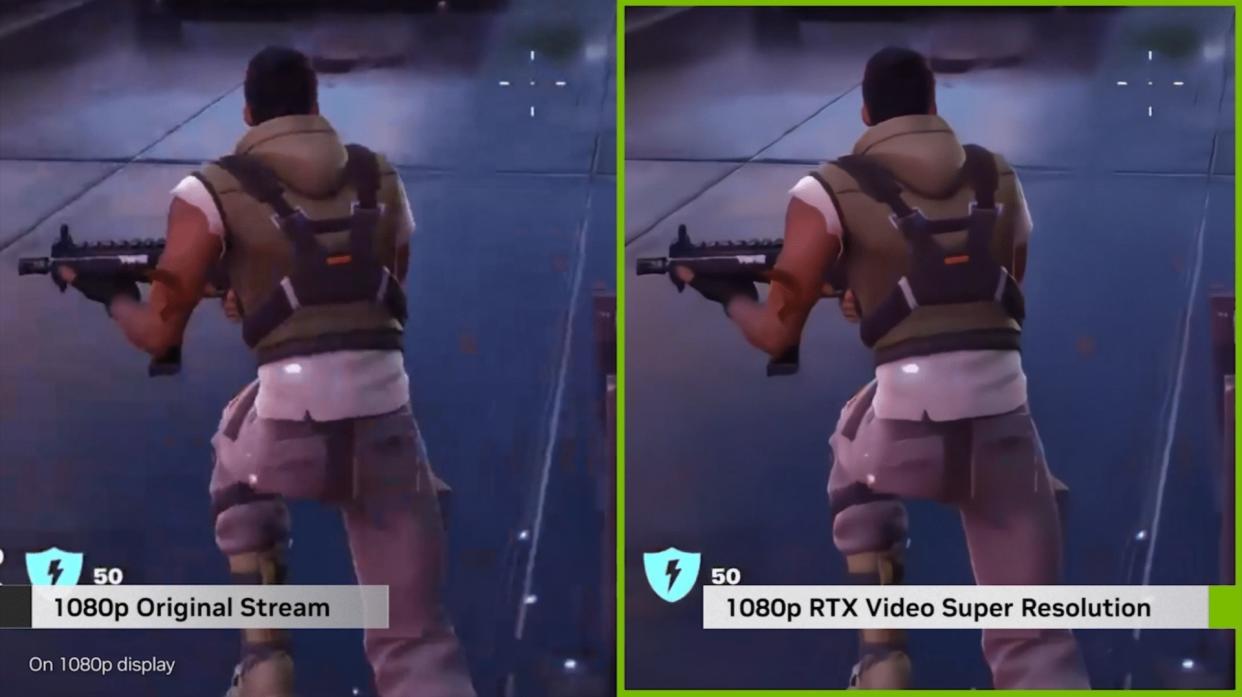  Comparison showing Nvidia VSR (video super resolution) 1.5 update next to the last version. 