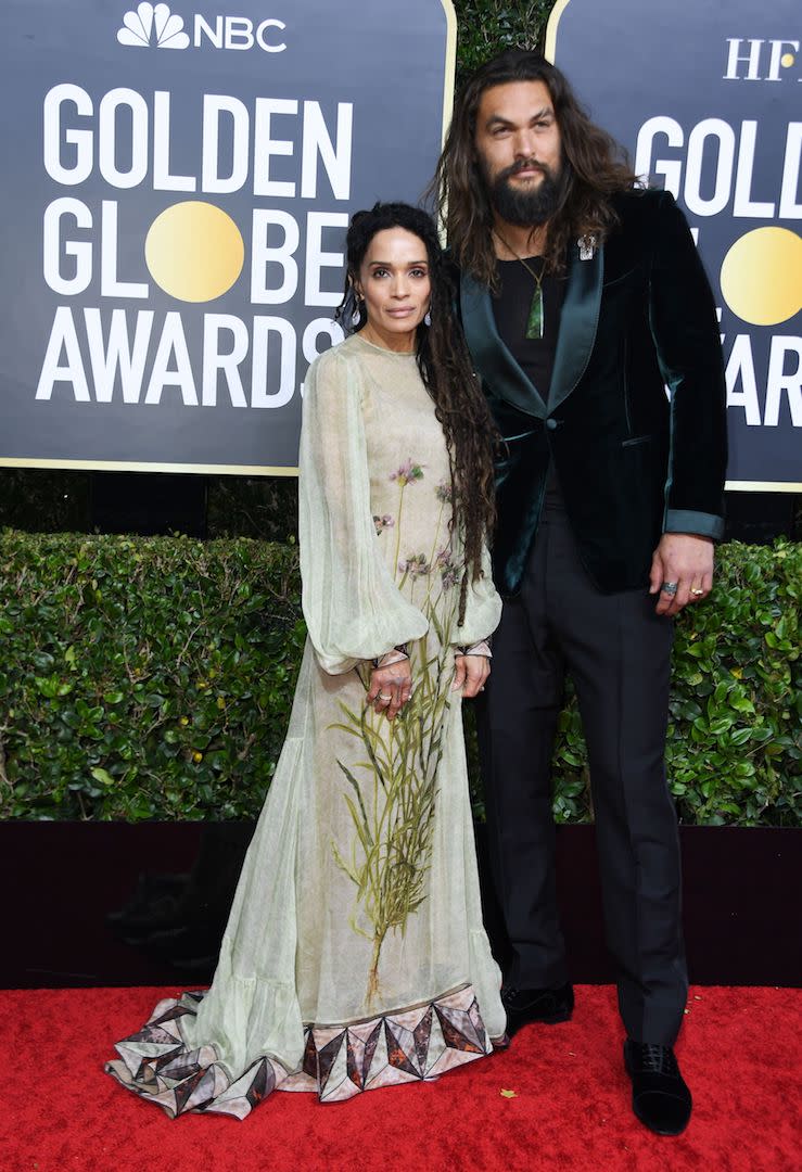 Jason Momoa and Lisa Bonet at the Golden Globe Awards 2020