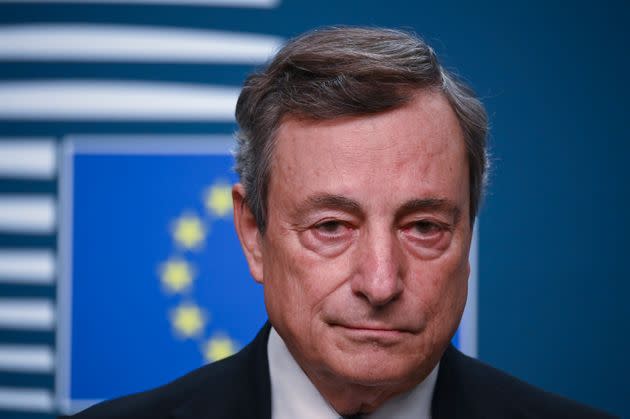 Mario Draghi , Italian Prime Minister in Brussels after the October European Council, in Brussels, Belgium, on October 22, 2021 (Photo by Riccardo Pareggiani/NurPhoto via Getty Images) (Photo: NurPhoto via Getty Images)