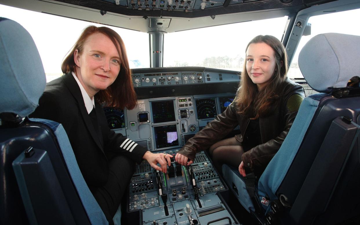 Ellie Carter has been offered a mentorship with easyJet’s Line Training Captain Zoe Ebrey, as part of its female pilot recruitment initiative - EMBARGOED TO 0001 MONDAY MARCH 18