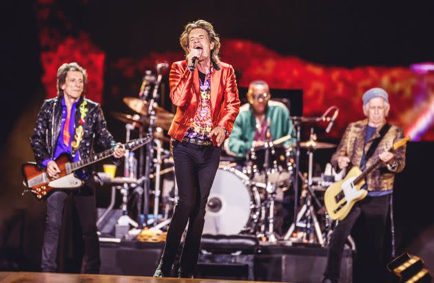 Ronnie Wood, left, Mick Jagger, Steve Jordan and Keith Richards of The Rolling Stones perform Wednesday at Wanda Metropolitano in Madrid, Spain. (Photo: Javier Bragado/Redferns via Getty Images)