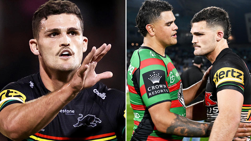 Nathan Cleary, pictured here with Latrell Mitchell.