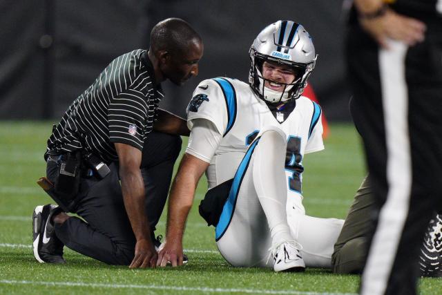 Mayfield throws 2 TD passes as Panthers defeat Bills 21-0; Darnold sprains  ankle