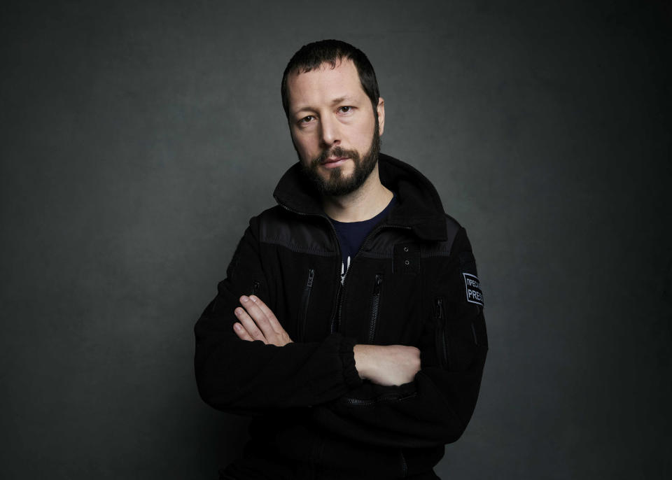 FILE - Director Mstyslav Chernov poses for a portrait to promote the film "20 Days in Mariupol" at the Latinx House during the Sundance Film Festival, Jan. 22, 2023, in Park City, Utah. Four Associated Press journalists, including Chernov, were honored Sunday, Feb. 19, with the George Polk Award for War Reporting for their searing coverage of Russia’s invasion of Ukraine, which Ukrainian officials have credited with saving many lives. (Photo by Taylor Jewell/Invision/AP)