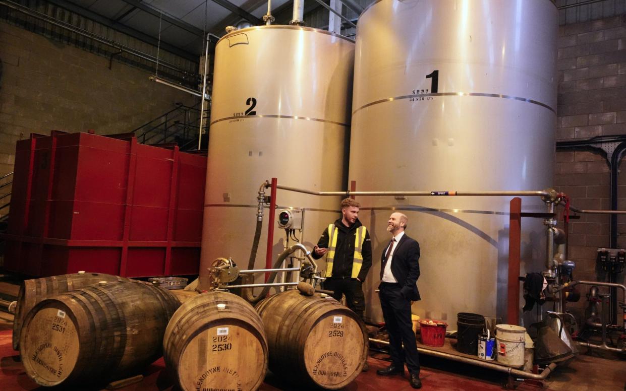 Business secretary Jonathan Reynolds during a visit to Glengoyne Distillery in Dumgoyne, Killearn