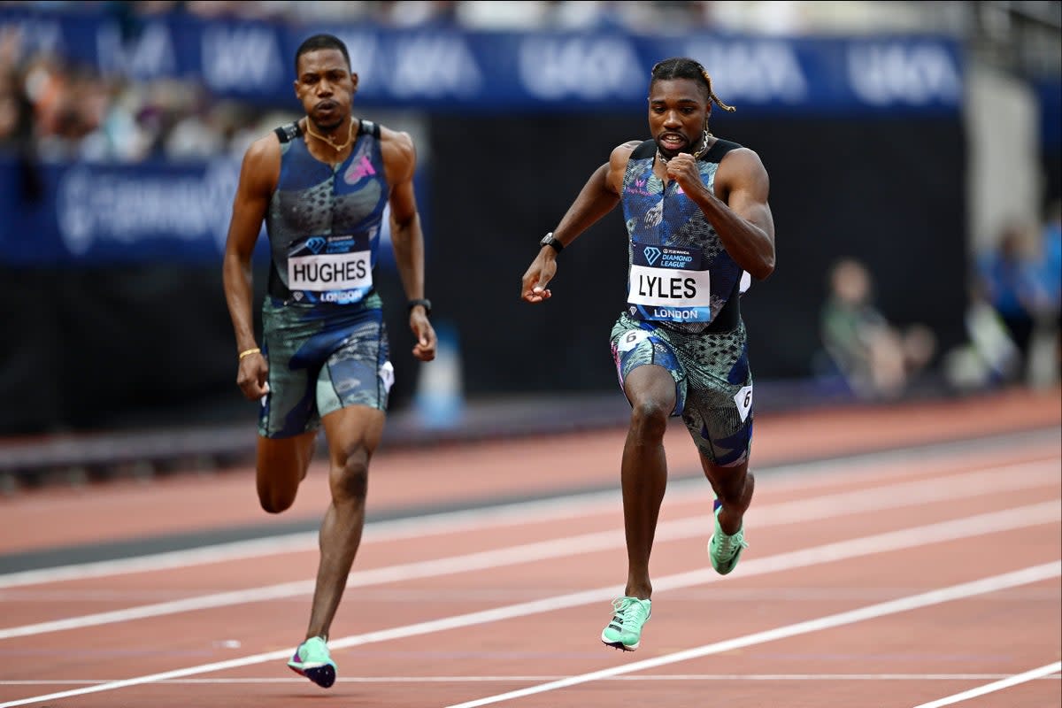 Zharnel Hughes and Noah Lyles are among those in action in London  (Getty Images)