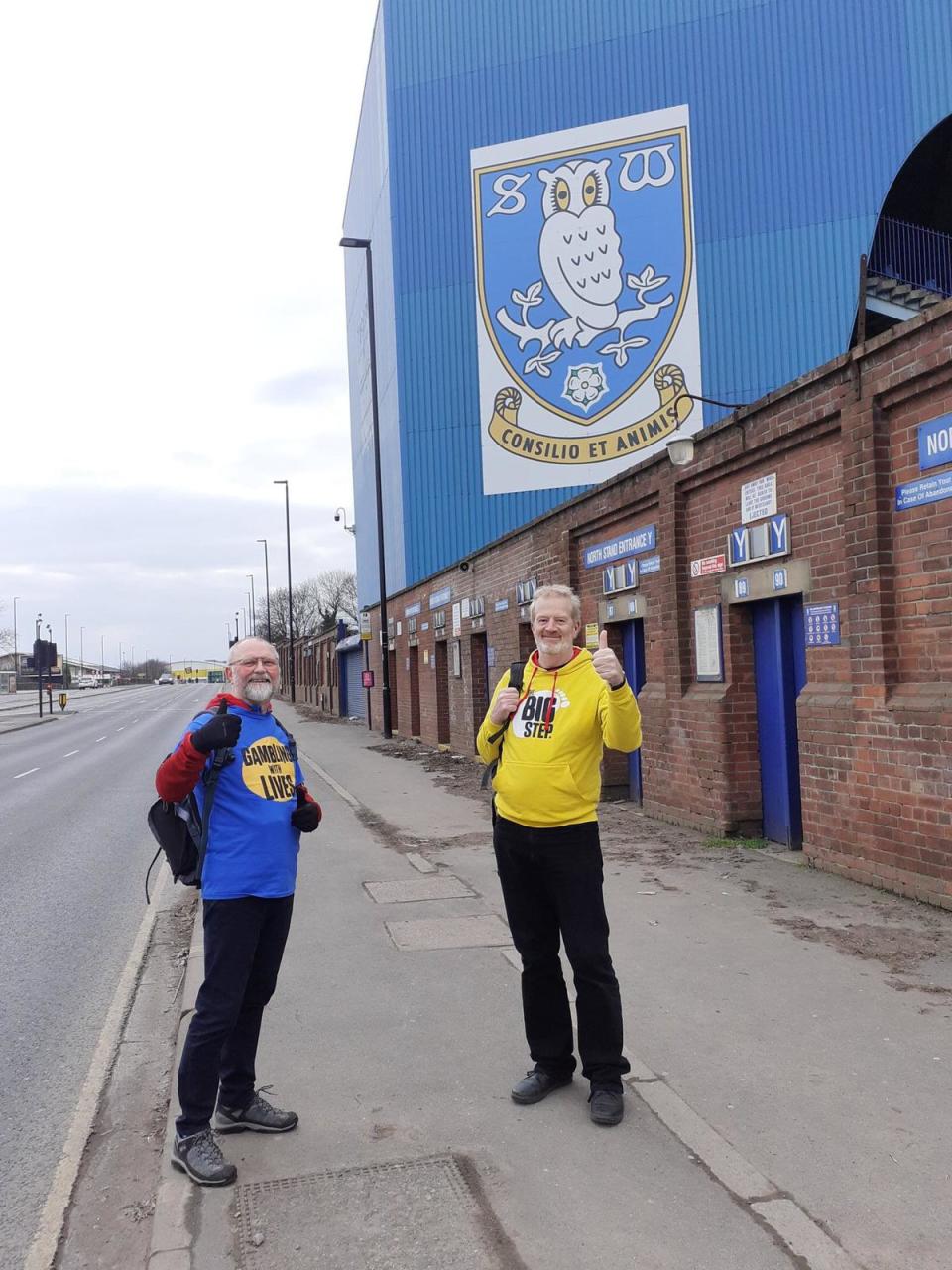 Charles Ritchie, right, and Alistair Dempster, outside Sheffield Wednesday’s ground on Saturday (The Big Step)