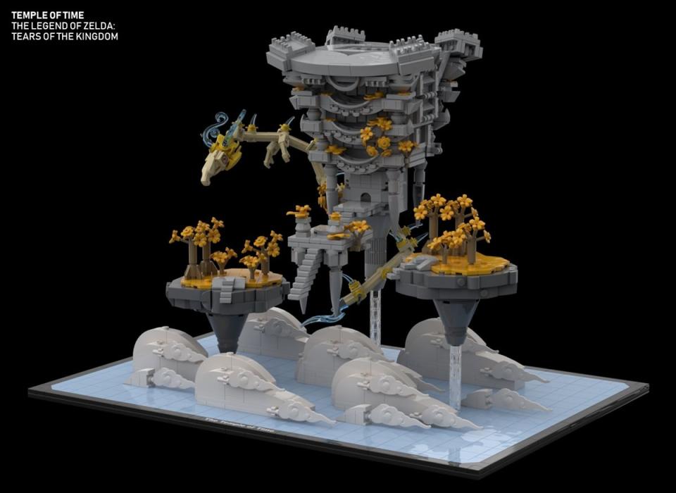Guide Strats' Legend of Zelda Temple of Time virtual LEGO build (front view)