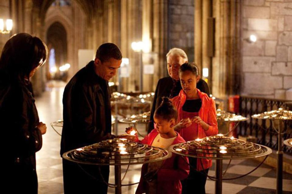 The Obamas in Notre Dame Cathedral in Paris in 2009 | REX/Shutterstock
