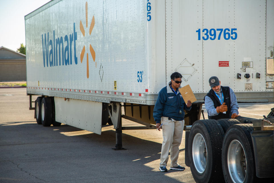 A driver at a Walmart hiring event in Casa Grande, Arizona. 