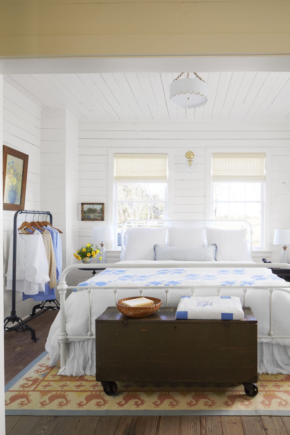 white farmhouse bedroom