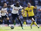Britain Football Soccer - Tottenham Hotspur v Watford - Premier League - White Hart Lane - 8/4/17 Tottenham's Moussa Sissoko in action with Watford's Tom Cleverley Reuters / Dylan Martinez Livepic
