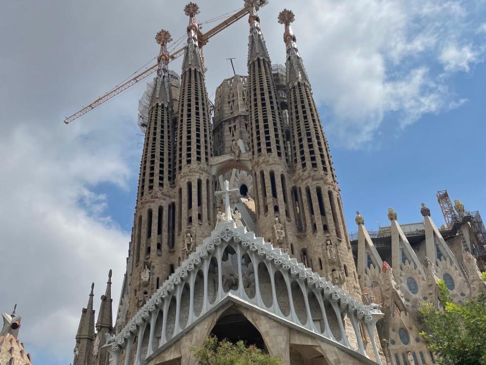 a shot of the sagrada familia in bracelona