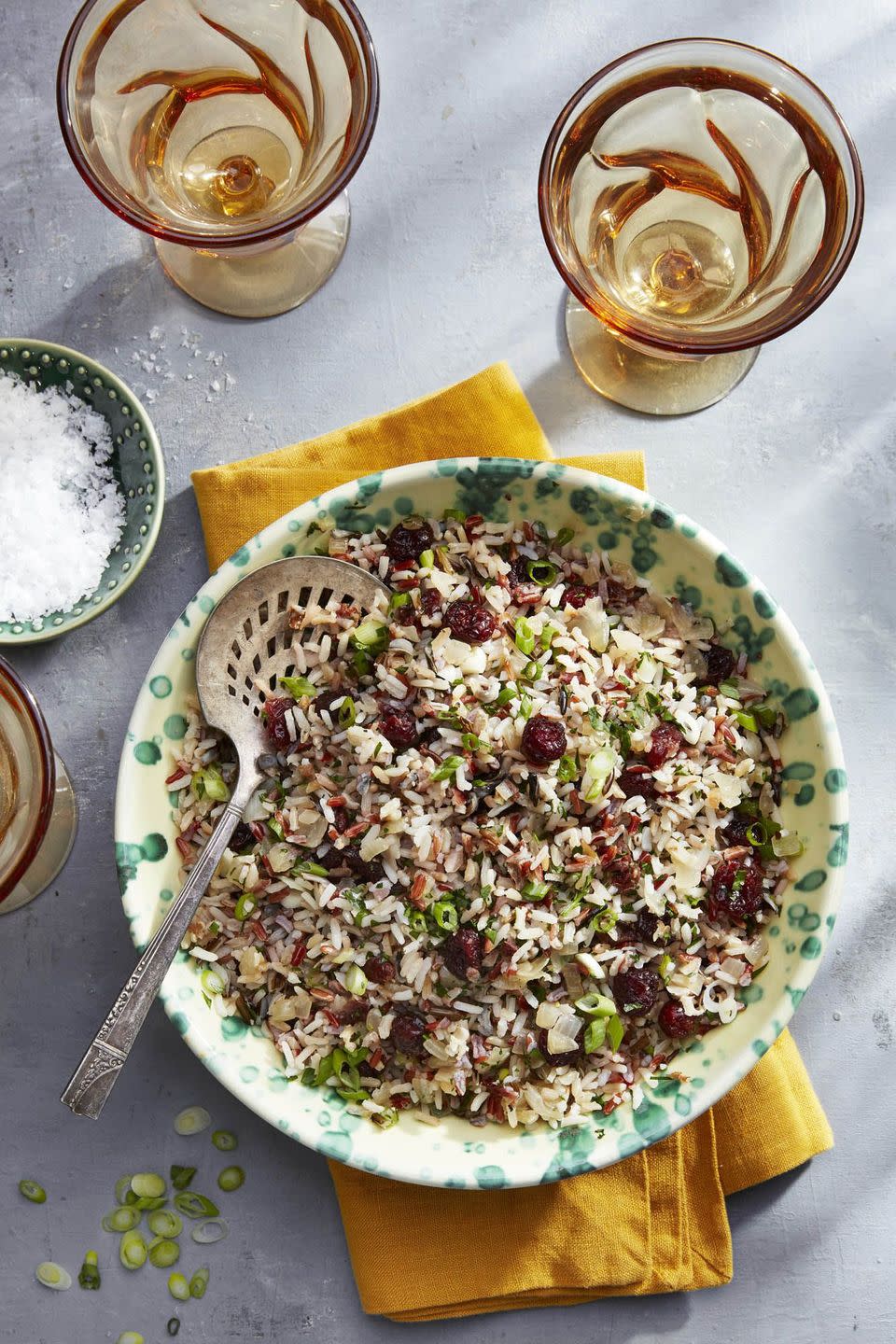 <p> Wild rice, which has more protein and fewer calories than white or even brown rice, is an excellent ingredient to include. And the nutty flavor is delicious!</p><p><strong><a href="https://www.countryliving.com/food-drinks/a23390979/wild-rice-and-cider-cranberry-pilaf-recipe/" rel="nofollow noopener" target="_blank" data-ylk="slk:Get the recipe;elm:context_link;itc:0;sec:content-canvas" class="link ">Get the recipe</a>.</strong></p><p><strong><a class="link " href="https://www.amazon.com/T-fal-Specialty-Nonstick-Dishwasher-Saucepan/dp/B0027MF964/?tag=syn-yahoo-20&ascsubtag=%5Bartid%7C10050.g.33370793%5Bsrc%7Cyahoo-us" rel="nofollow noopener" target="_blank" data-ylk="slk:SHOP SAUCEPANS;elm:context_link;itc:0;sec:content-canvas">SHOP SAUCEPANS</a><br></strong></p>