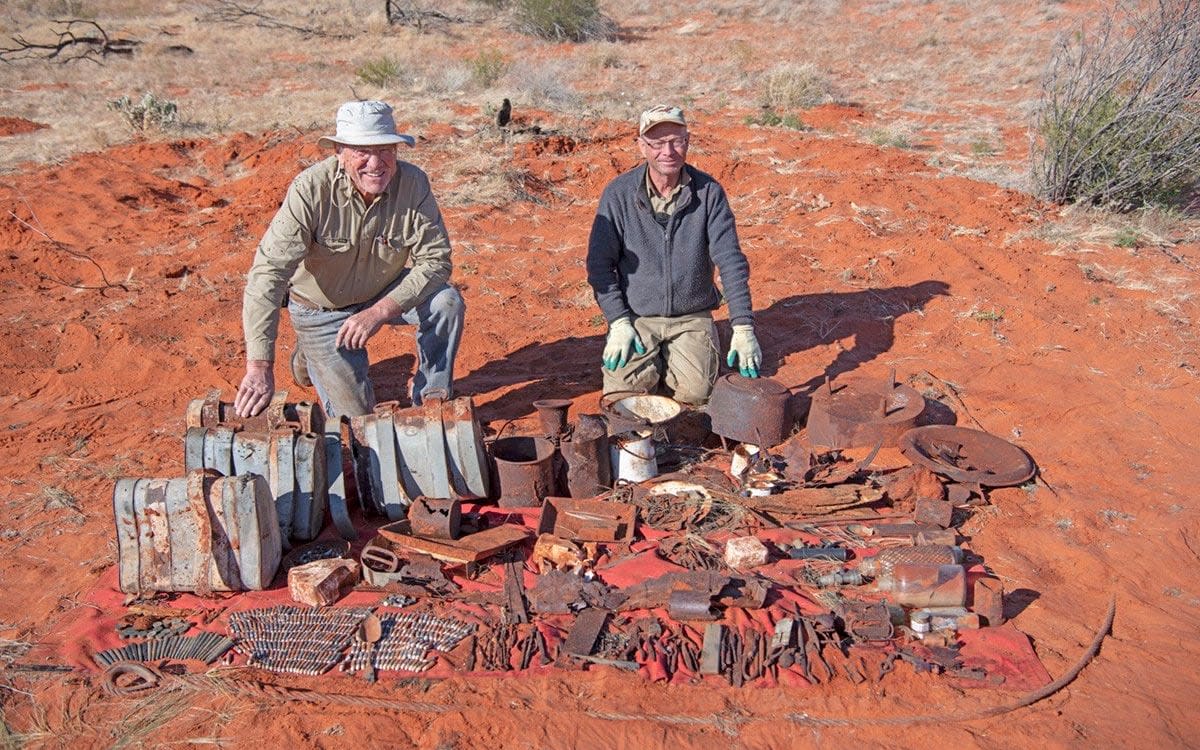 Larry Perkins and Brother Peter proudly show off their find -  Peter Blakeman / Perkins Engineering 