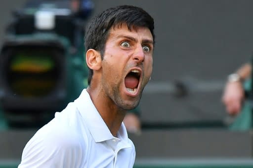 Unhappy: Novak Djokovic reacts after beating Britain's Kyle Edmund