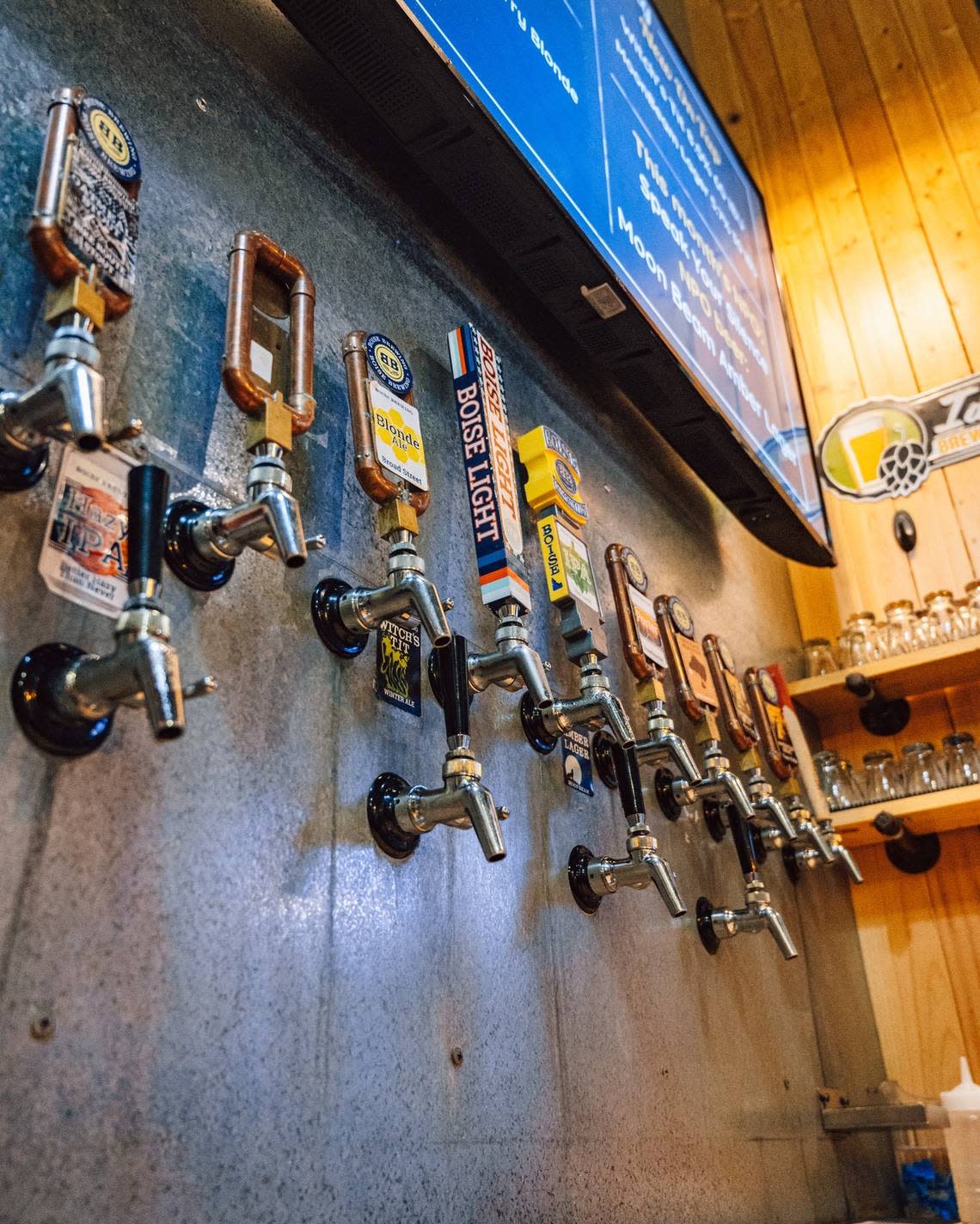 Boise Brewing’s tap handles offer an array of its beers. But other restaurants and bars in Boise don’t always carry many local options, founder Collin Rudeen says.