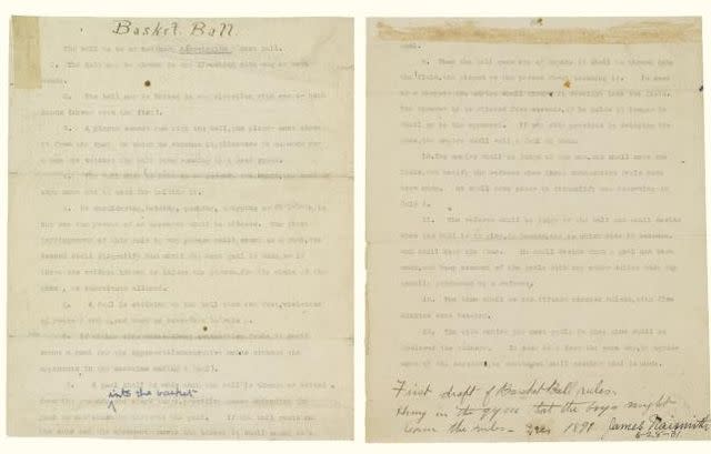 James Naismith’s 1891 ‘Rules Of Basketball’