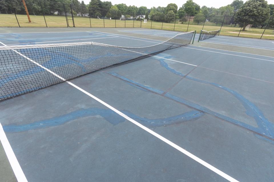 These tennis courts at Al Leno Park in Plain Township will be rehabbed and pickleball courts will be added.