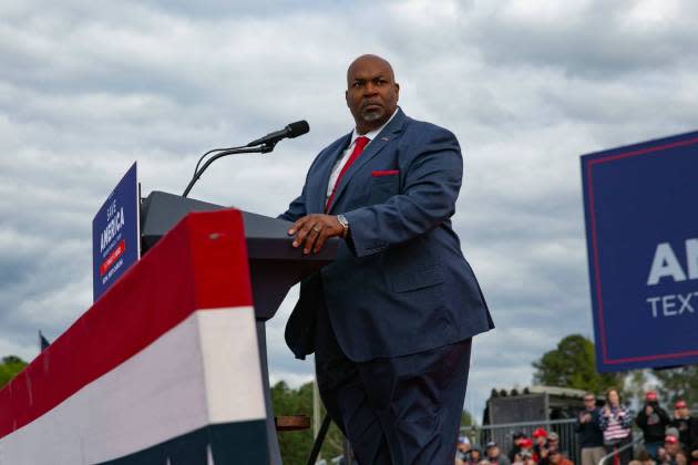Mark Robinson at a Save America rally for former President Donald Trump on Sept. 23, 2022 in Wilmington, NC. - Credit: Allison Joyce/Getty Images