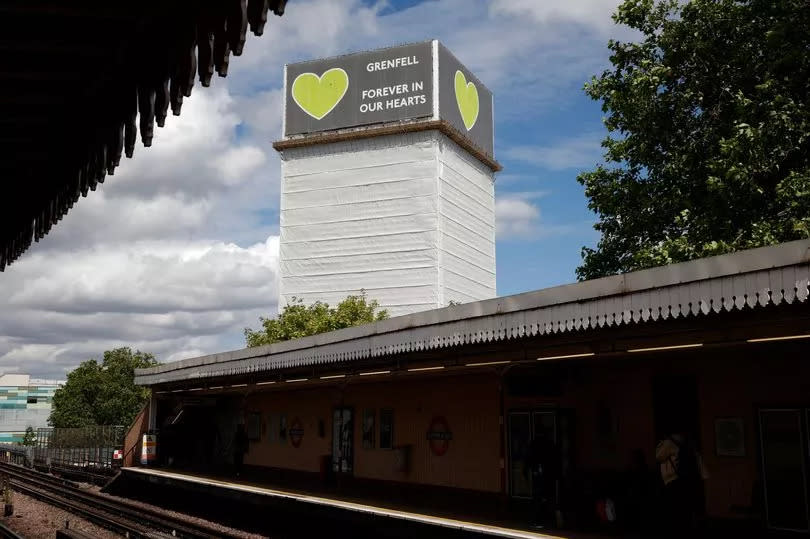 Grenfell Tower as seen from Latimer Road station