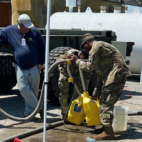 The Arkansas National Guard was called in by Gov. Sarah Huckabee Sanders to provide potable water for residents of Helena-West Helena. (Arkansas National Guard)