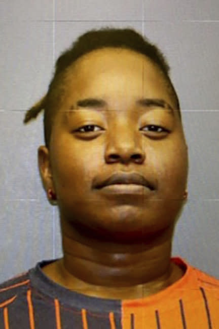 This is an undated booking photograph provided Thursday, May 25, 2023, by the Hinds County Sheriff's Department shows former police officer Kenya McCarty. Two people including McCarty were indicted by a Mississippi grand jury on a second degree murder charge in the death of a Black man who was pinned down and repeatedly shocked with stun guns during a New Year's Eve arrest. The third former Jackson police officer was indicted on manslaughter for the same incident. (Hinds County Sheriff's Department via AP)