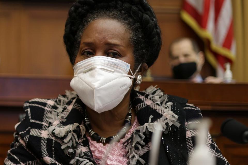 U.S. Rep. Sheila Jackson Lee (D-TX) listens during a hearing before the Subcommittee on the Constitution, Civil Rights, and Civil Liberties of the House Judiciary Committee at Rayburn House Office Building on Capitol Hill March 18, 2021 in Washington, DC. (Photo by Alex Wong/Getty Images)