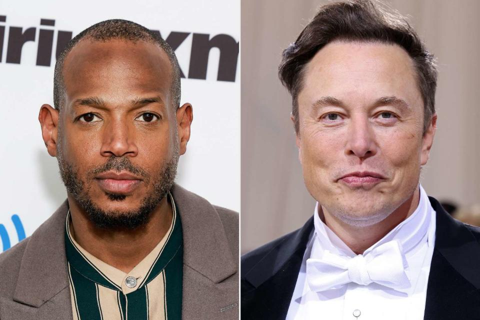 <p>Jason Mendez/Getty; Taylor Hill/Getty</p> Marlon Wayans (left) and Elon Musk (right)