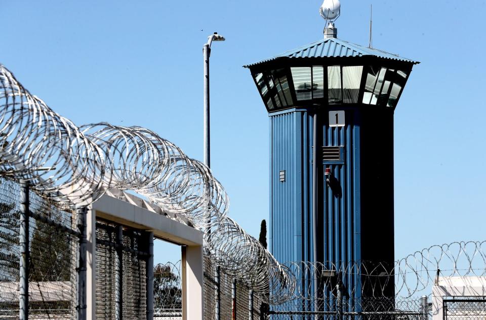 Razor wire at California State Prison, Sacramento.