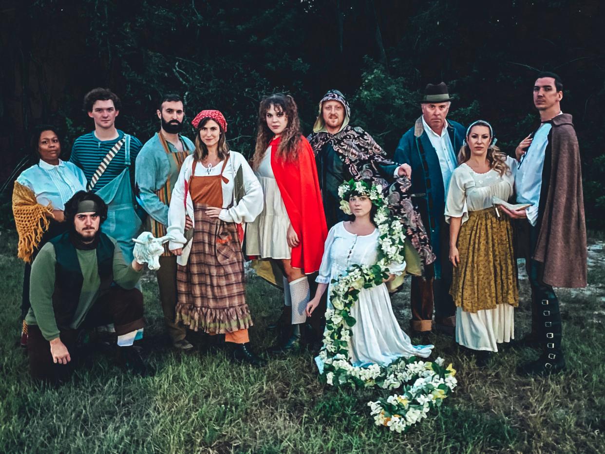 The cast of Jump Encore’s outdoor production of “Into the Woods,” which will be presented at Hunsader Farms.