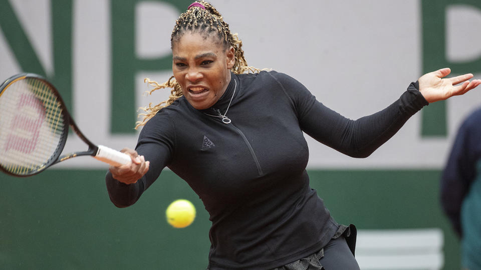 Serena Williams, pictured here in action against Kristie Ahn at the French Open.