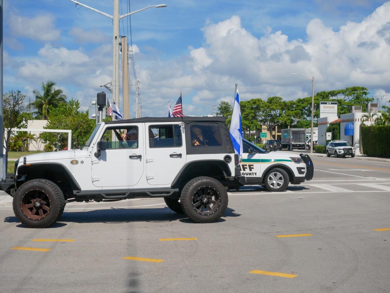 Scenes from Palm Beach and West Palm Beach as Israeli Prime Minister Benjamin Netanyahu arrives to meet with former President Donald Trump at Mar-a-Lago on Friday in Palm Beach.