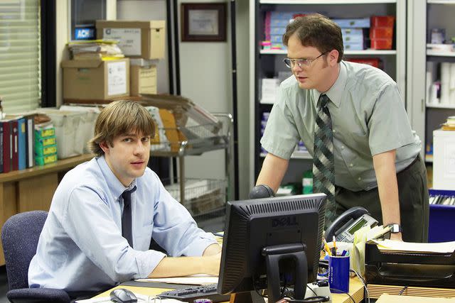 <p>Paul Drinkwater/NBCU Photo Bank</p> John Krasinski as Jim Halpert (Left), Rainn Wilson as Dwight Shrute in "The Office"