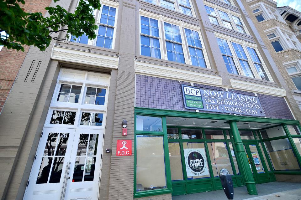 After a construction period with some unanticipated delays, the Updegraff building on Hagerstown's West Washington Street has been transformed. Tenants have started moving into the apartments, and a bagel shop and brew pub will be moving into the ground floor soon.